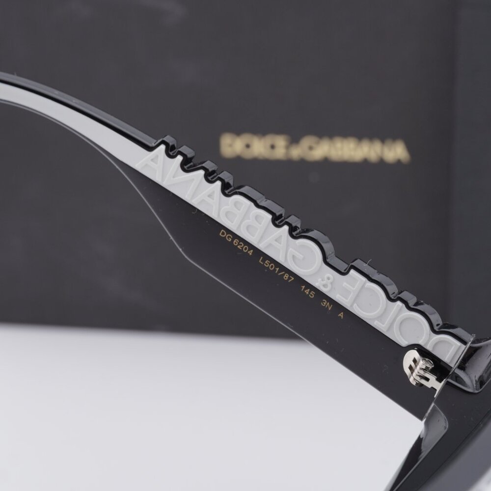 Dolce & Gabbana DG6204 L50187 Shield Sunglasses - Shiny Black/Grey - Picture 6 of 8